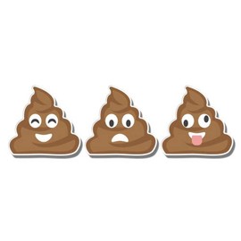Poop Smiling Funny Set of 3-8" Vinyl Sticker - for Car Laptop I-Pad - Waterproof Decal