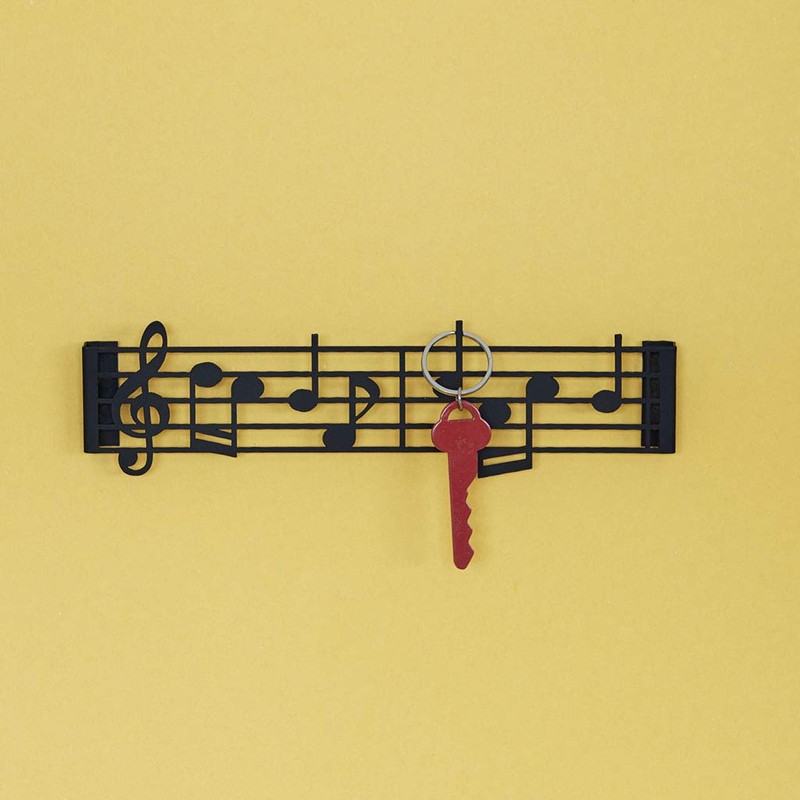 balvi Key Hanger Music Colour Black in the Shape of