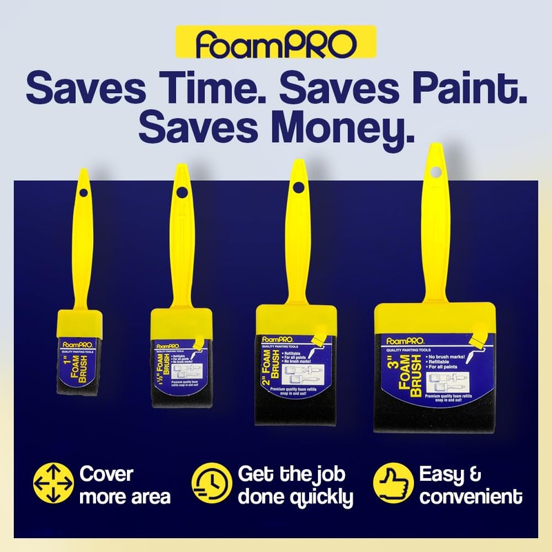 FoamPRO 73-4, 3" Foam Brush With 4 Refills - Premium