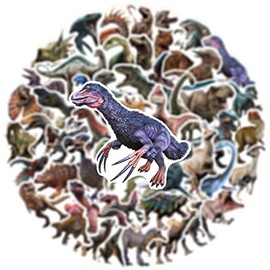 50 piezas de calcomanías de dinosaurios del Jurásico, calcomanías de vinilo impermeables de animales para botella de agua, álbum de recortes, portátil, monopatín, computadora, calcomanías geniales