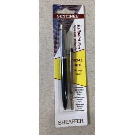 Sheaffer Sentinel Ballpoint Pen Black/Silver Barrel, Black Ink with Bonus Refill