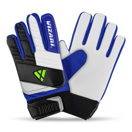 Vizari Junior Keeper Glove - Professional Soccer Goalkeeper Goalie Gloves for Kids and Adults - Superior Grip, Durable Design, Secure Fit |Blue/White/Black, Size 9