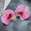 Zeshimb Bohemian Flower Stud Earrings Big Butterfly Orchid Flower Earrings