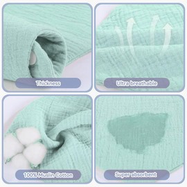 Pack of 4 Baby Absorbent Triangular Scarf, Triangular Scarf, Baby Boy, Girl, Super Absorbent Neckerchief, Baby, Soft Drool Bibs with 2 Adjustable Press Studs