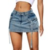 YZEGGO Cargo Skirt Women Y2k Button Jean Skirt Low Waist