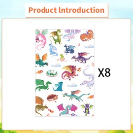 Dragon Temporary Tattoos Party Sticker - 220+ Dragon Theme Party Favors Decoration Cool Cartoon Tattoos Stickers Supplies For Boys Girls Kids Birthday Class School Prizes Carnival Favors Gifts