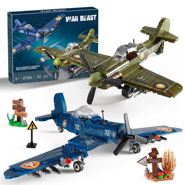MISTBUY WW2 Military Plane Building Sets Compatible with Lego, Create