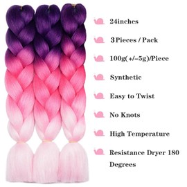 Kanekalon Jumbo Braiding Hair Extensions High Temperature Fiber Crochet Twist Braids 24inch 3pcs/lot (C25)