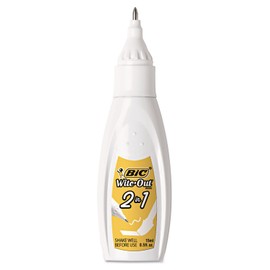 BIC WOPFP11 Wite-Out 2-in-1 Correction Fluid, 15 ml Bottle, White