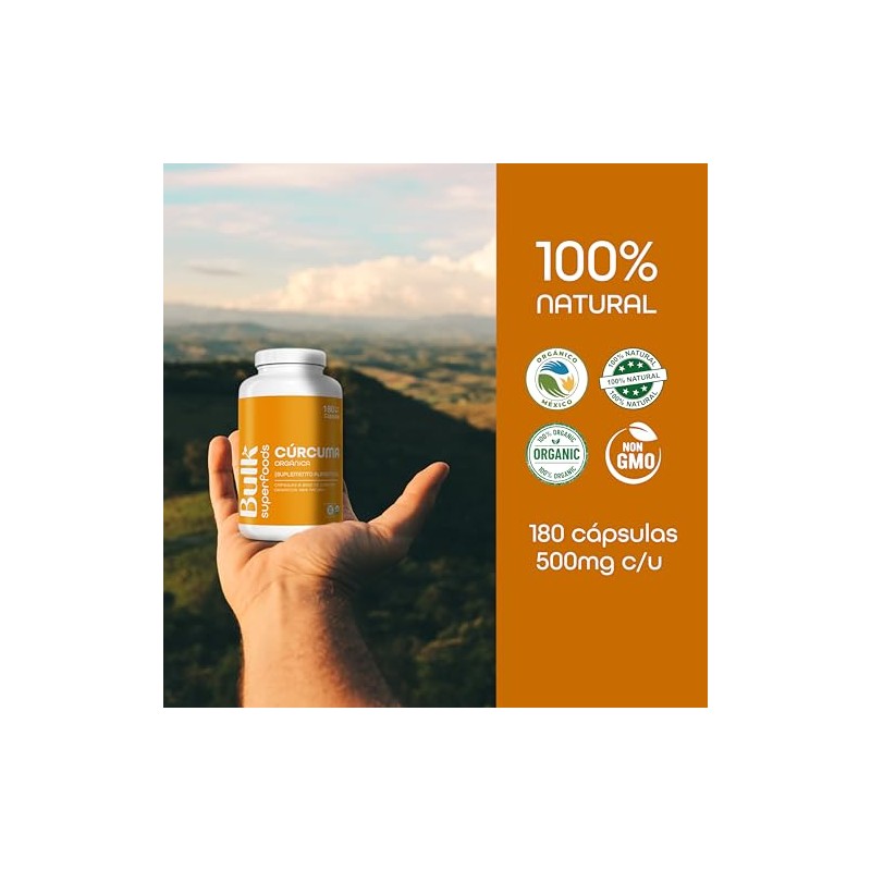 BULK SUPERFOODS Cúrcuma Suplemento Alimenticio 100% Natural