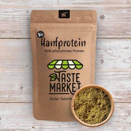 500 g BIO Hanfprotein Pulver | veganes Proteinpulver | 50% pflanzliches Eiweiß | ohne Zusätze | Glutenfrei | Taste Market