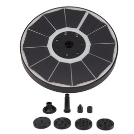 Solar Fountain Light with 8 Nozzles 3.5W 900mAh Colorful Powerful Solar Bird Bath Fountains for Bird Bath Garden Black Nozzle