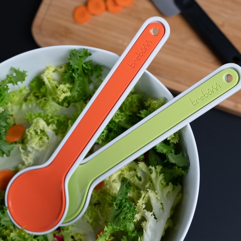 Trebonn Nest&Serve Melamine Salad Servers Set Practical and Space Saving