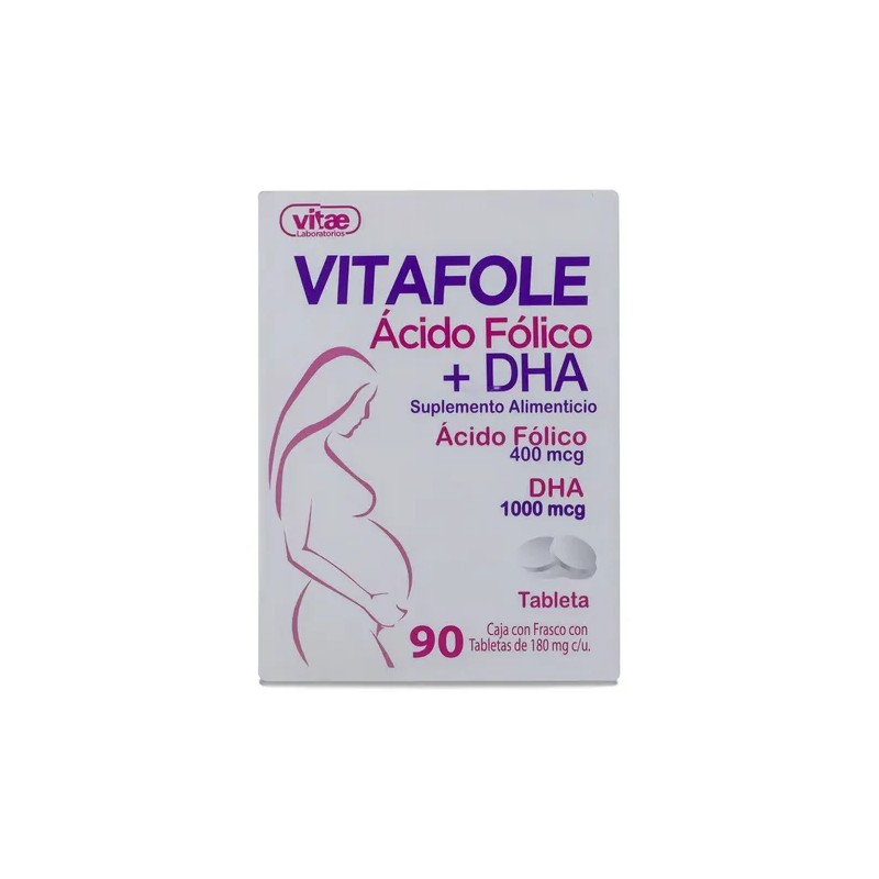 Vitafole Ácido Fólico Dha, 90 Tabs De 180 Mg Cu,