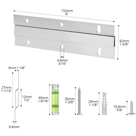 QWORK® 6 Piece French Cleat Picture Hanger, 6 Inches Z Hanger , Supports up to 30lbs, Ideal for Wall Panels, Mirrors, and Artwork