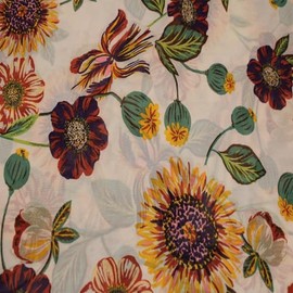 Texco Inc 60" Wide Poly Spandex Sheer Lace Power Mesh Fabric-Breathable for Sewing Apparel, Clothing, Activewear, Headbands, Accessories, Decorations, and DIY Projects, Ecru Marsala 2 Yards