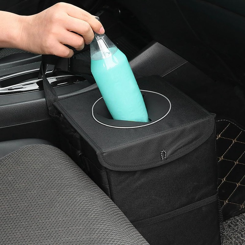 ZONADAH Car Trash Can with Lid Car Dustbin Rubbish Waterproof