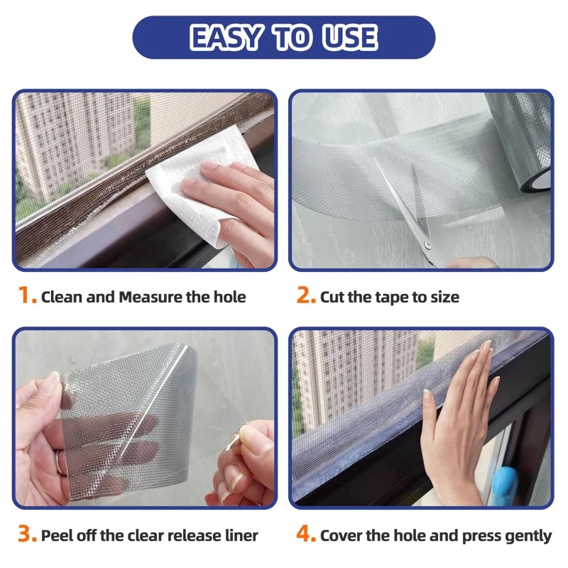 KING MOUNTAIN Grey Window Screen Repair Tape,3inX20FT Heavy Duty 3*20Ft,