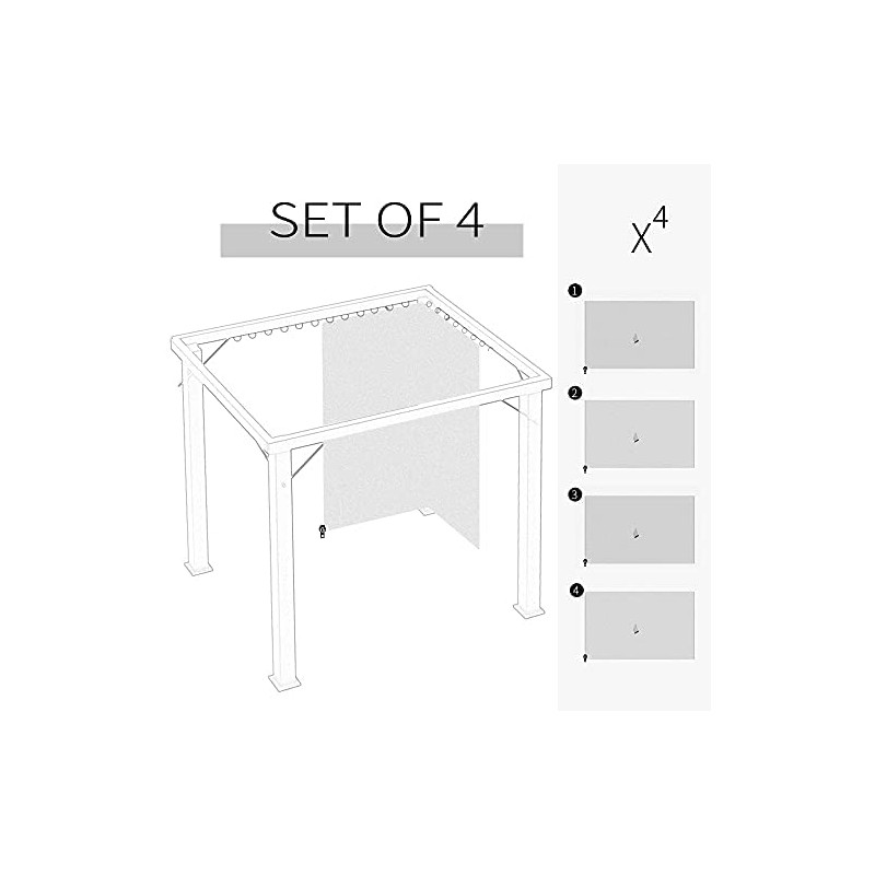 Outsunny 10' x 12' Universal Gazebo Sidewall Set with Panels,
