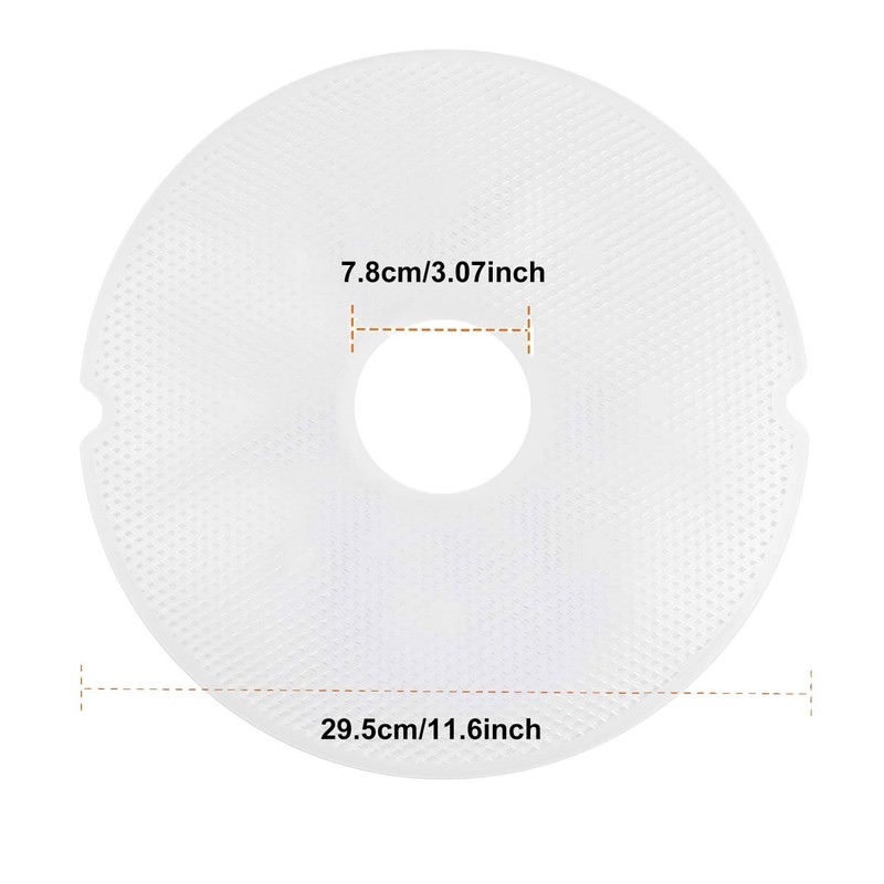 6 pieces 11.6inch Premium Round Dehydrator Sheets Reusable non-stick Food