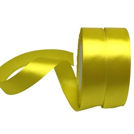 Chenkou Craft - Cintas de satén sólidas de 50 yardas (2 rollos) Chrismtas - Cinta de embalaje para decoración de fiestas (verde, 25 mm)