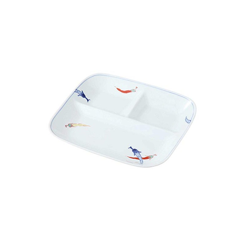 Hama Pottery Hasami Ware 204814 Divided Plate, Approx. 9.8 x