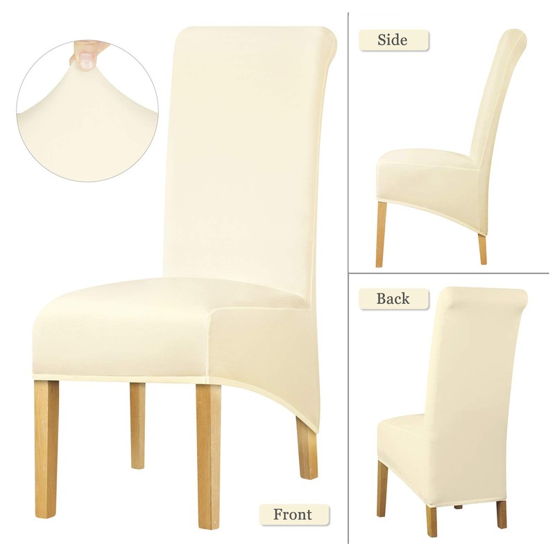 Leorate XL Size Chair Covers Stretch Polyester Chair Slipcover Dining