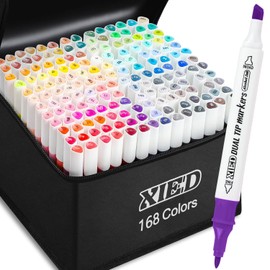 XIEED Alcohol Markers, 168 Colors Premium Alcohol Markers Set for Coloring, Drawing, Sketching, Highlighting, Perfect for Adults and Beginners