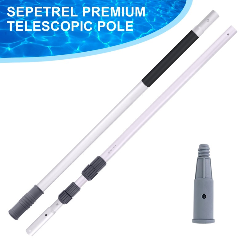 Sepetrel Pool Pole-Upgraded Professional 12 Foot Telescoping Swimming Pool Pole