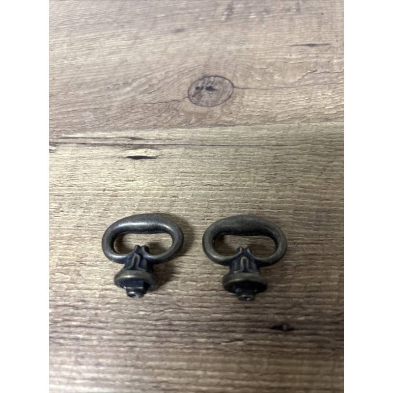 2 Mock Key Knob Antique Brass (NO SREW INCLUDED)