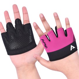 AYRO Minimal Workout Gloves, Short Partial Gym Weight Lifting Gloves Grip Pads for Men & Women with Full Palm Protection & Extra Grip, Best for Weightlifting, Training, Gym & Hand Support
