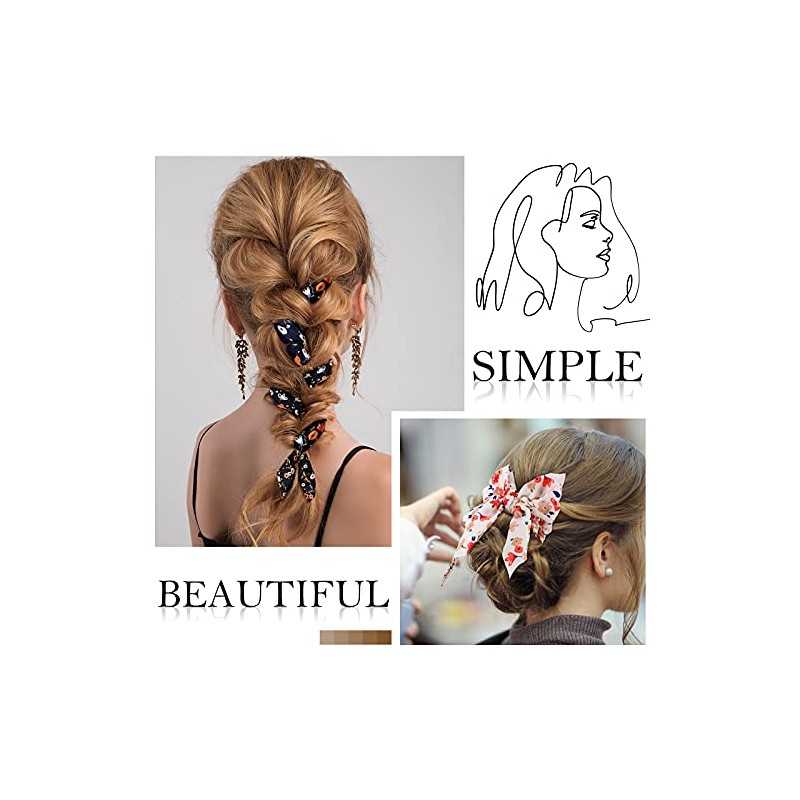 10 Scrunchies de Pelo con Cinta Bufanda de Pelo Pañuelos