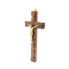Wooden Crucifix Wall Mounted Christ in Brass Made in Umbria