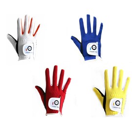 FINGER TEN Junior Kids Dura Feel White Blue Red Yellow Golf Gloves Extra Value 2 Pack (Medium Red, Right)