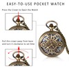 JewelryWe Father's Day Gift Pocket Watch Men's Retro Gear/Skull/Roman Numerals/Zodiac