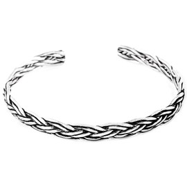 Viking Women's Bangle Arkia Diameter 5.7 cm Bracelet Vikings Antique 925 Sterling Silver, Silver, Without Stone