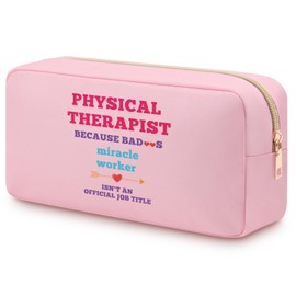 Heigebi Physical Therapist Gift for Women Oxford Cloth Cosmetic Bag Appreciation Gifts PT PTA Gift Physical Therapy Double Side Printed Makeup Bag Occupational Therapist Christmas Birthday Gift