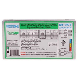 Ultrasave UR-226120M-BL Compact Fluorescent Ballast, 2-Lamp, 26W, CFL CFL26W, 120/277V