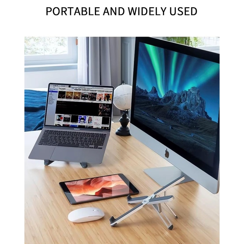 Foldable & Portable Laptop Stand for Desk, Light Weight Alloy