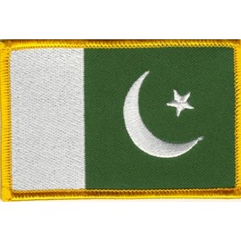 Pakistan Flag Patch with Hook Backing Measures 3.50 x 2.25 inches Embroidered Flag Patch Emblems with Hook Backing