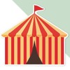 Extra Large 460mm 'Circus Tent' Permanent Sticker Decal for Cars/Windows/Bins/Walls