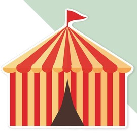 Extra Large 460mm 'Circus Tent' Permanent Sticker Decal for Cars/Windows/Bins/Walls (DW00117463)