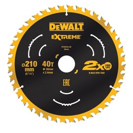 DEWALT DT20433-QZ Circular Saw Blade 210 x 30 x 2.4 mm Number of Teeth: 40 Pack of 1