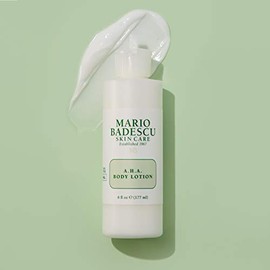 Mario Badescu AHA Loción corporal con ácido glicólico - Loción corporal hidratante y exfoliante suave para una piel más suave y de aspecto juvenil - F