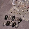UEYRSEDB 5D Embossed Star Nail Stickers Gold Black Nail Art