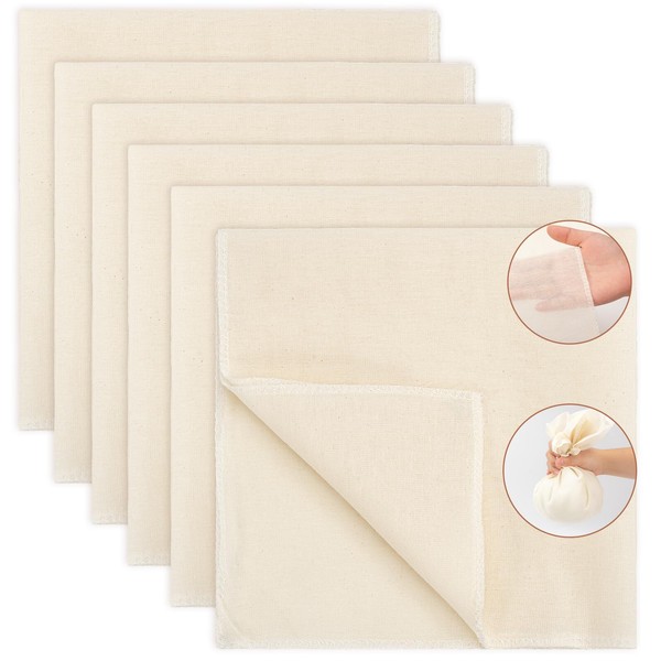 Gelapa 6 Pack Cheese Cloths, 20x20in Grade 90+ Cheesecloth, 100%
