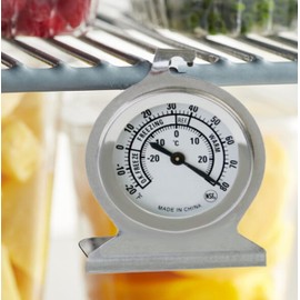 TrueCraftware- 2" Stainless Steel Dial Refrigerator/Freezer Thermometer -30-30 deg C/-20-80 deg F- Classic Fridge Thermometer Large Dial Thermometers for Freezer Refrigerator Cooler