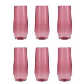 Fortessa Sole Copolyester Outdoor Drinkware, Iced Tea Soft Drink Glass, Rose Red