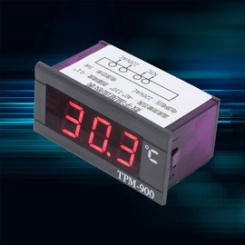 SYH&AQYE Mini LCD Digital Temperature, 12V Red Fahrenheit Digital Thermometer, LED Display with Industrial Grade Type Thermocouple Temperature Sensor