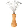Cellar brush and comb cleaner with wooden handle for all